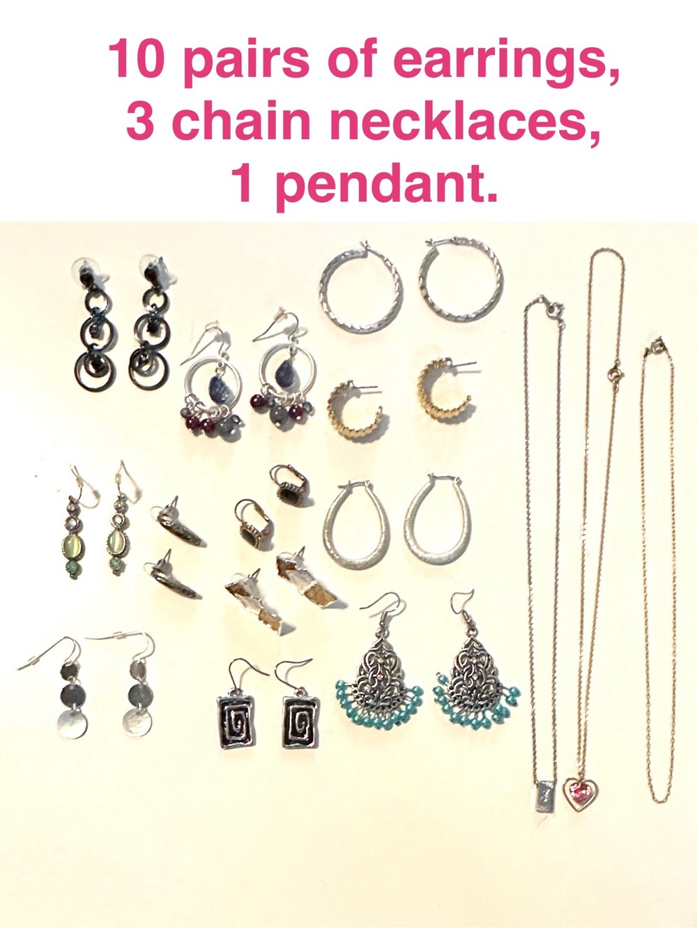 Mixed Jewelry Bundle Lot Earrings Necklaces Pendant